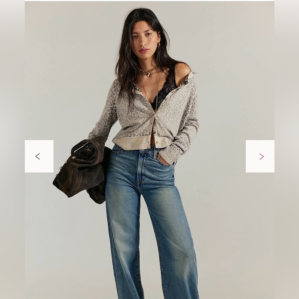 Free People Nocturnal Patterned Cashmere Cardi XS Color: Tea Combo NWT - Picture 2 of 6